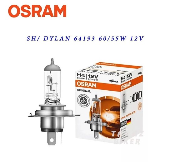 Đèn Osram Halogen-H4-12V-60/55W | 64193 - SH Ý + VN, @, Dylan, Attila, AB 2013, Vision, SH mode - 100 bóng / Thùng