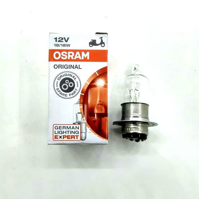 Đèn Osram Halogen-M5(T19)-12V-18/18W | 62334RV - Dream, Wave, Wave Alpha, Fu 1 - 100 bóng/hộp , 1.000 bóng/thùng